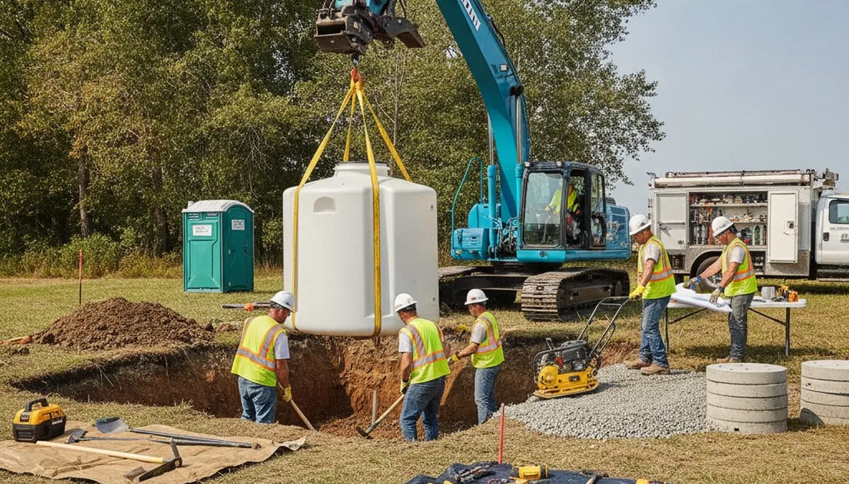 Septic tank installation site prep for Lakeland, FL homes by On Call Plumbers